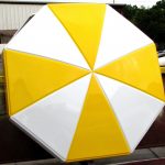 Octagonal Umbrella With Valance With Two-Tone Upgrade in Safety Yellow and White
