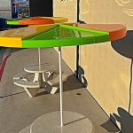 6' Round Pinwheel Umbrellas in Tri Color