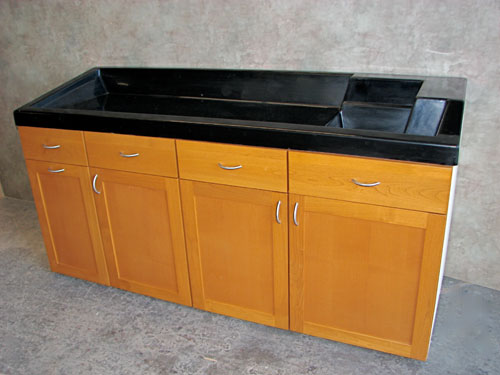 fire-retardant laboratory-grade counters and integral sinks on the market